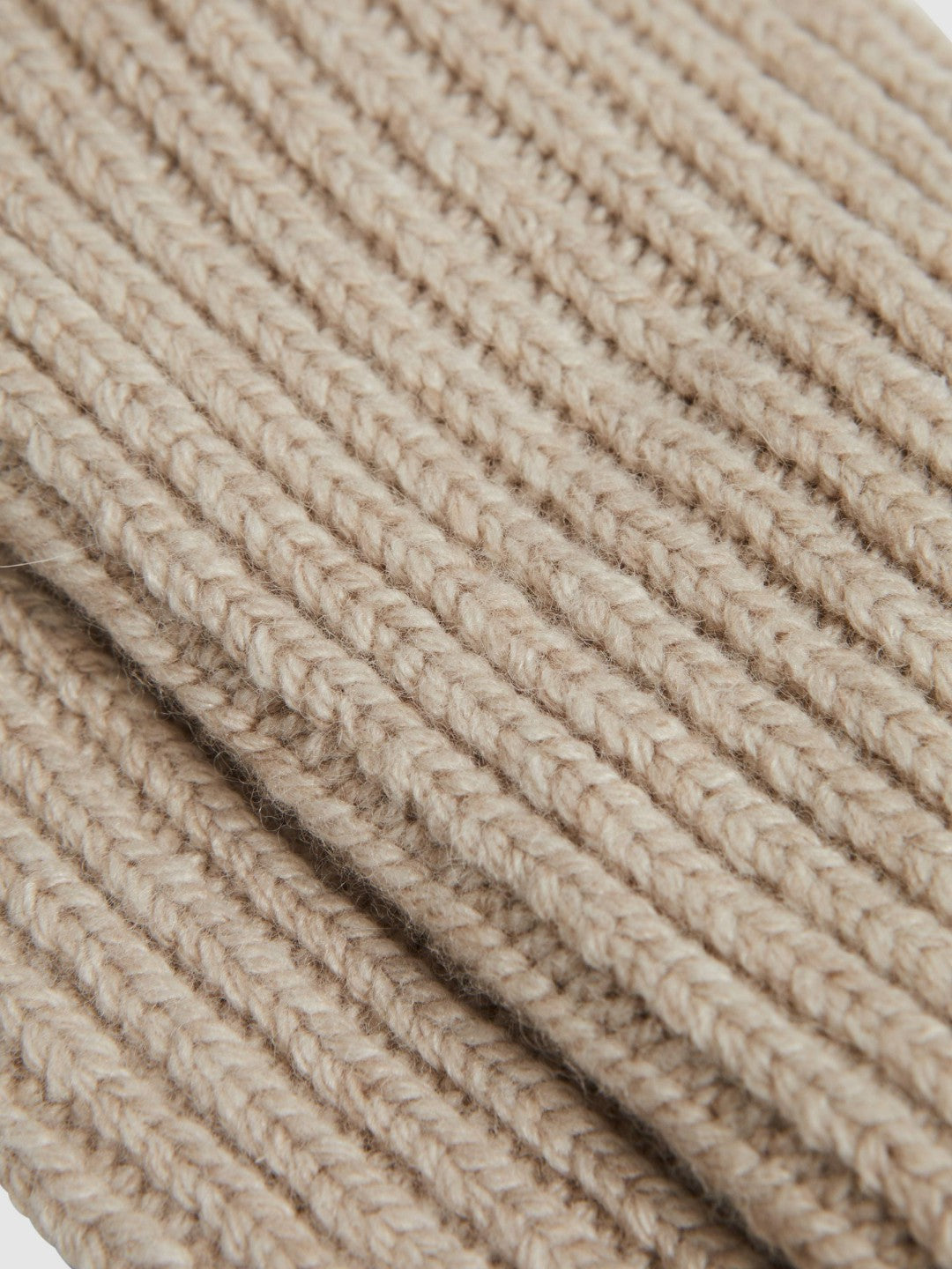 Rib-Knit Socks With Cashmere in Oatmeal | Reiss Women Premium