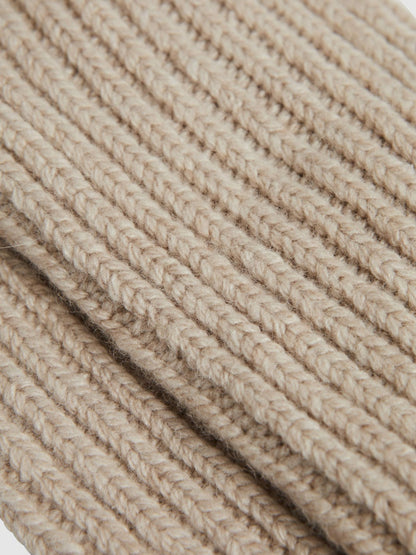 Rib-Knit Socks With Cashmere in Oatmeal | Reiss Women Premium