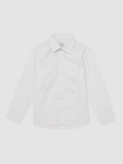 9-13 yrs Cotton Slim-Fit Dinner Shirt in White | Reiss Children & Baby Premium