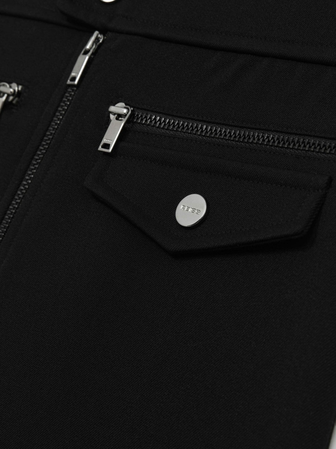 9-13 yrs Piqué Zip-Detail Mini Skirt in Black | Reiss Children & Baby Premium