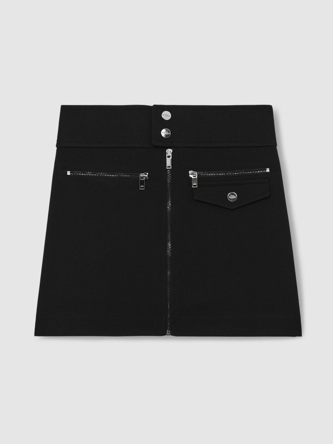 13-14 yrs Piqué Zip-Detail Mini Skirt in Black | Reiss Children & Baby Trending
