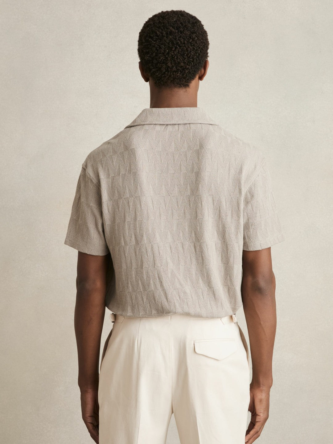 Cotton Textured Cuban-Collar Shirt in Mink Brown | Reiss Men Recommended