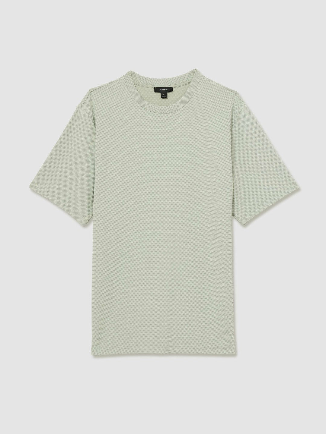 Textured Crew-Neck T-Shirt in Sage Green | Reiss Men Featured