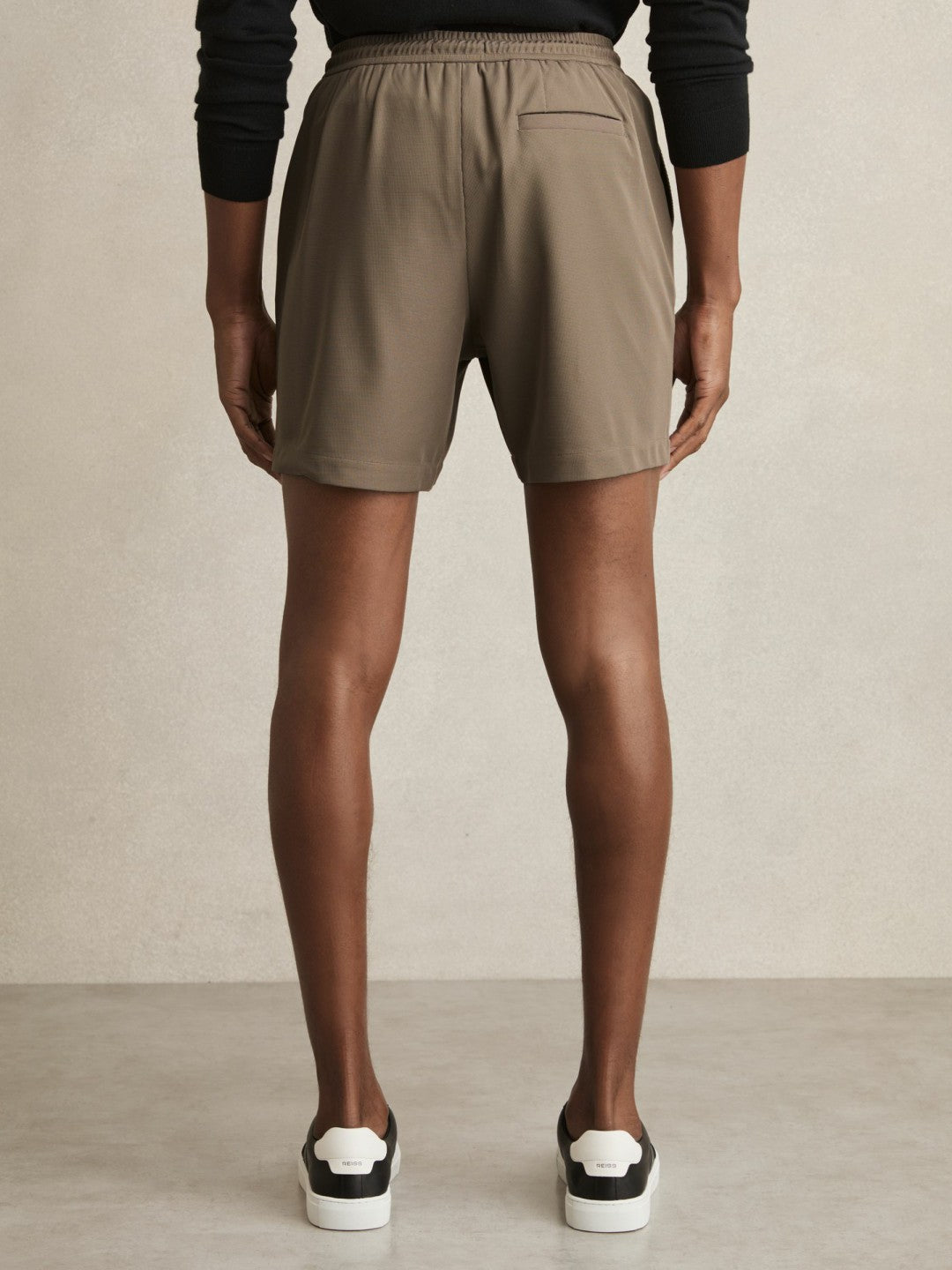 Textured Drawstring Shorts in Mocha Brown | Reiss Men Trending