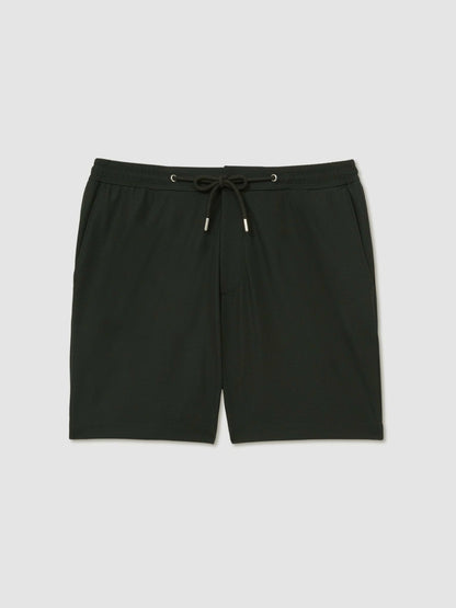 Textured Drawstring Shorts in Dark Green | Reiss Men Recommended