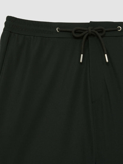 Textured Drawstring Shorts in Dark Green | Reiss Men Recommended
