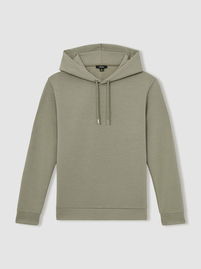 Interlock Jersey Drawstring Hoodie in Sage | Reiss Men Trending