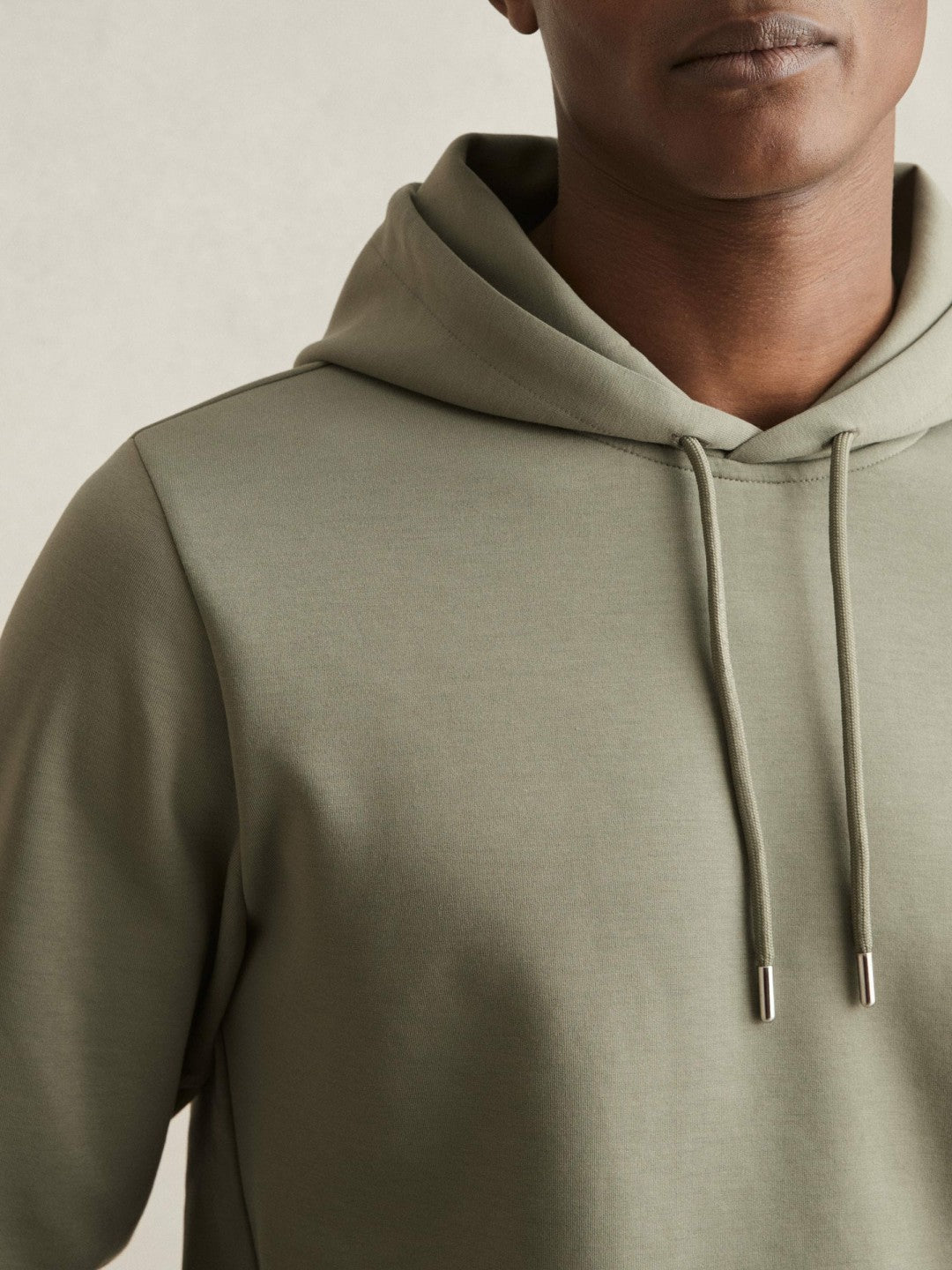 Interlock Jersey Drawstring Hoodie in Sage | Reiss Men Trending
