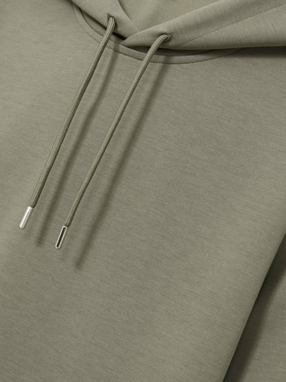 Interlock Jersey Drawstring Hoodie in Sage | Reiss Men Trending
