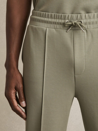Drawstring Jersey Joggers in Sage | Reiss Men Featured