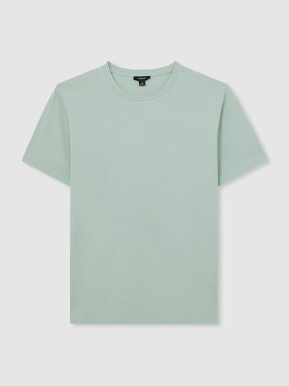 Cotton Crew Neck T-Shirt in Mint Green | Reiss Men Recommended