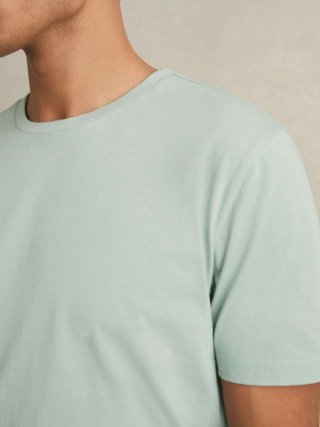 Cotton Crew Neck T-Shirt in Mint Green | Reiss Men Recommended