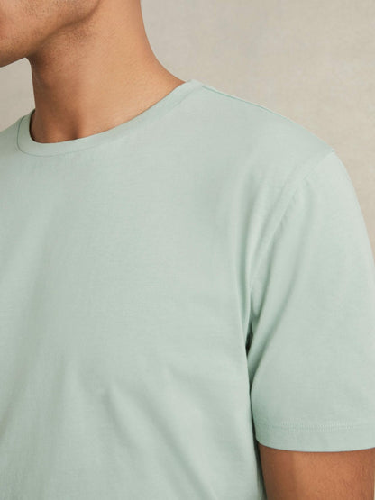 Cotton Crew Neck T-Shirt in Mint Green | Reiss Men Recommended