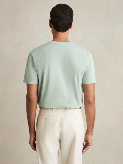Cotton Crew Neck T-Shirt in Mint Green | Reiss Men Recommended