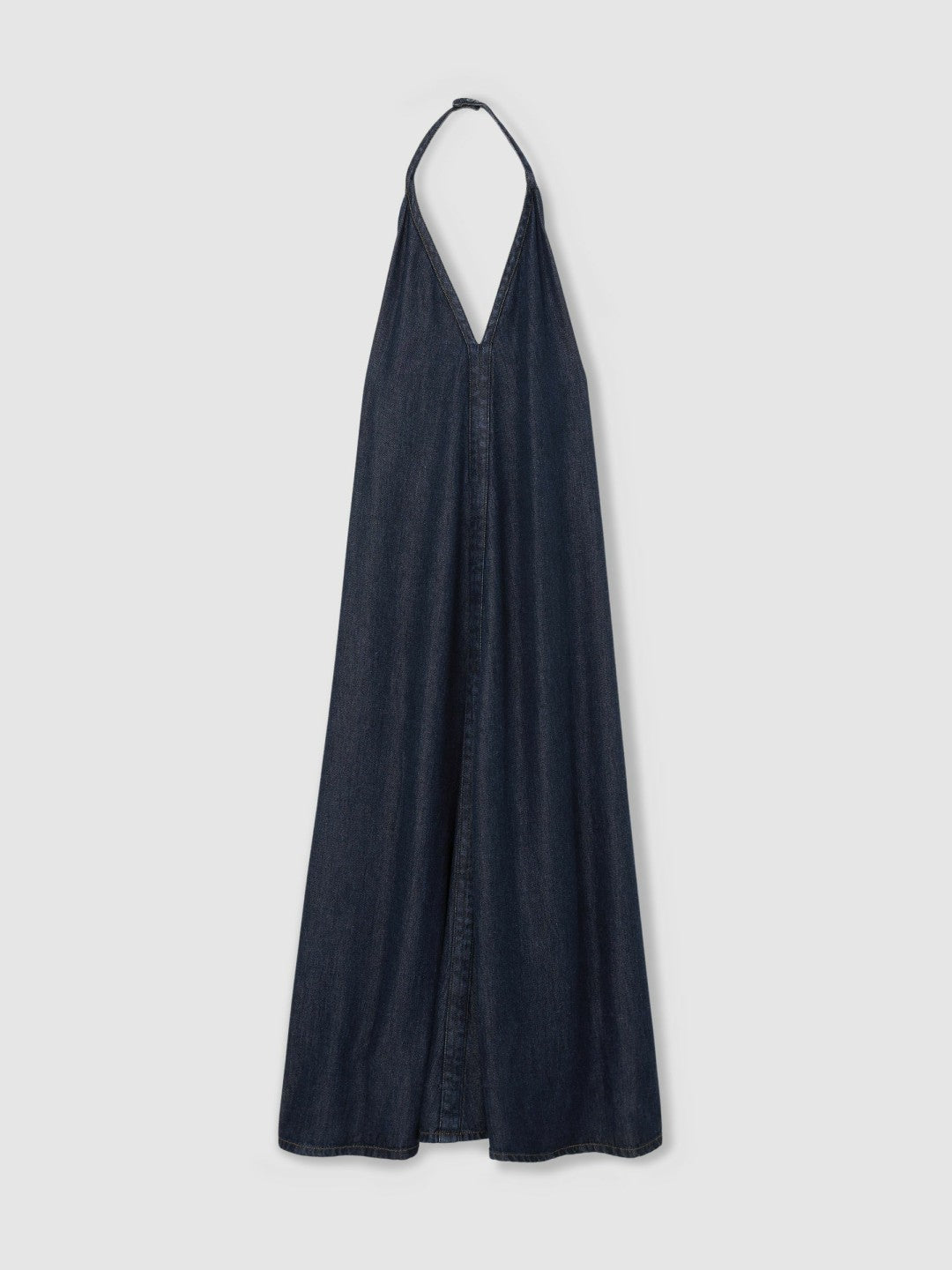 Denim Halterneck Maxi Dress in Indigo | Reiss Women Featured