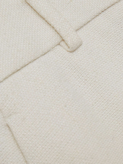 Petite Linen-Blend Wide-Leg Trousers in White | Reiss Women Premium