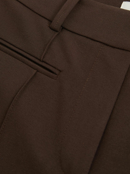 High Rise Flared Trousers in Chocolate Brown | Reiss Women Trending