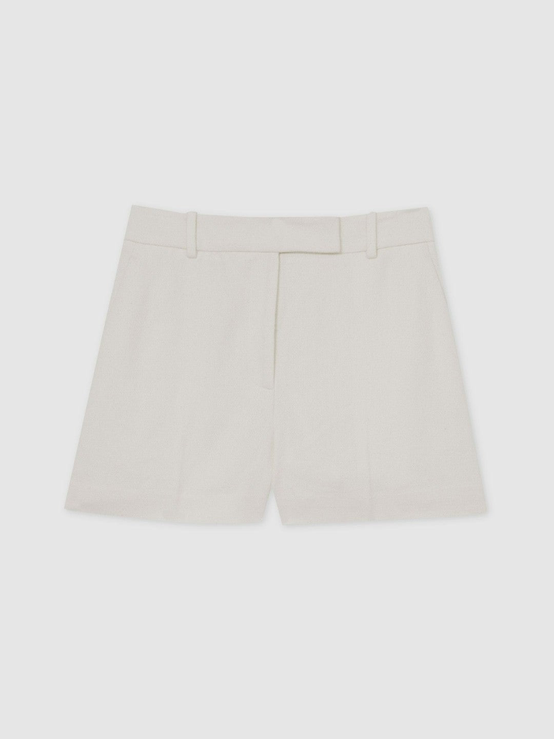 Linen-Blend Tailored Shorts in White | Reiss Women New