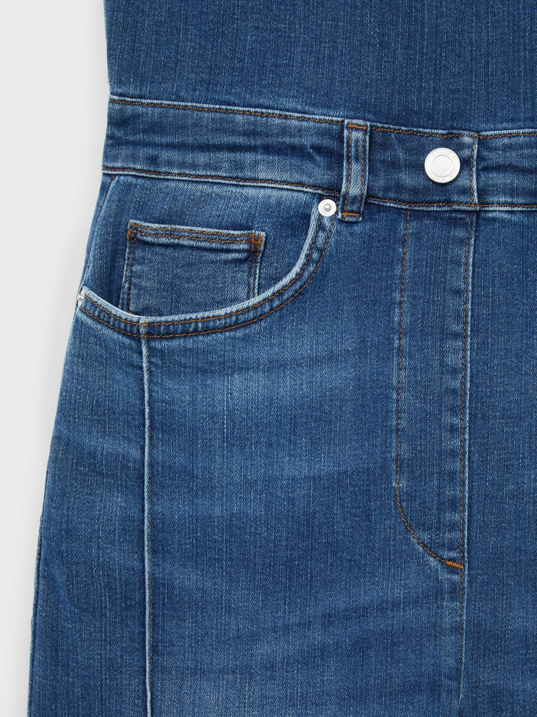 Wide-Leg Racer-Back Denim Jumpsuit in Indigo | Reiss Women Popular
