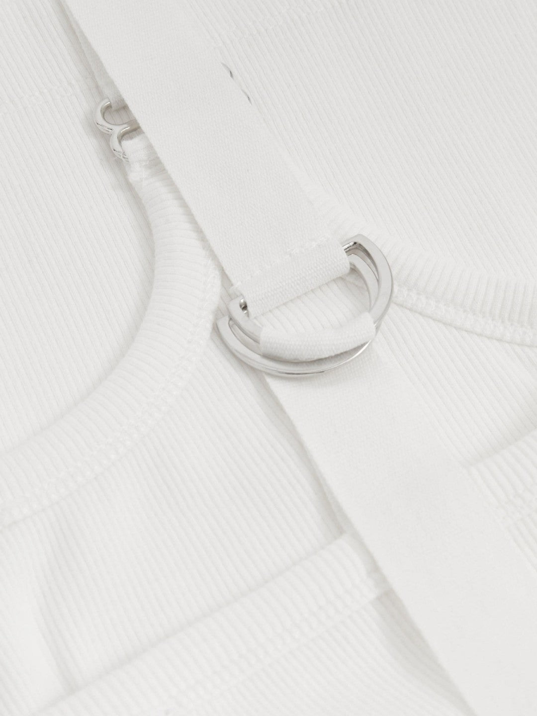 Stretch-Cotton D-Ring Strap Vest in White | Reiss Women Best Seller