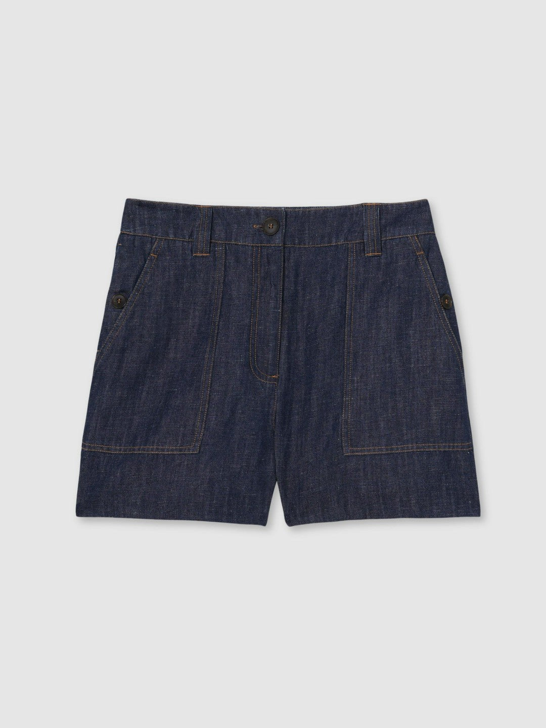 Linen Shorts in Indigo | Reiss Women Best Seller
