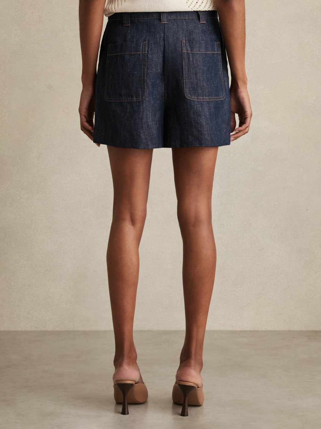 Linen Shorts in Indigo | Reiss Women Best Seller