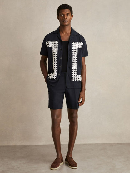 Drawstring Chino Shorts in Navy | Reiss Men Signature