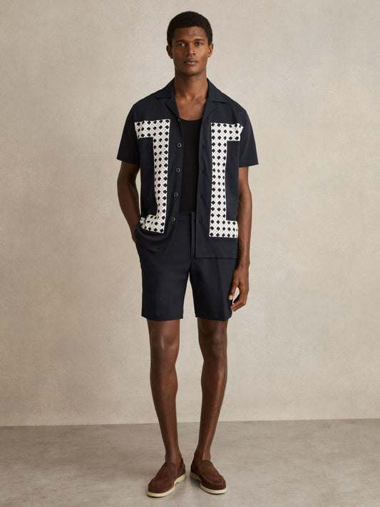Drawstring Chino Shorts in Navy | Reiss Men Signature