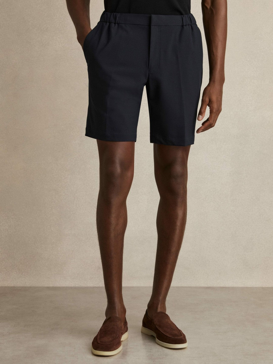 Drawstring Chino Shorts in Navy | Reiss Men Signature