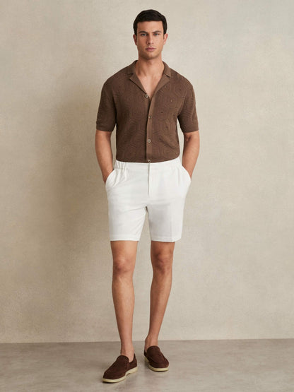 Drawstring Chino Shorts in White | Reiss Men Premium