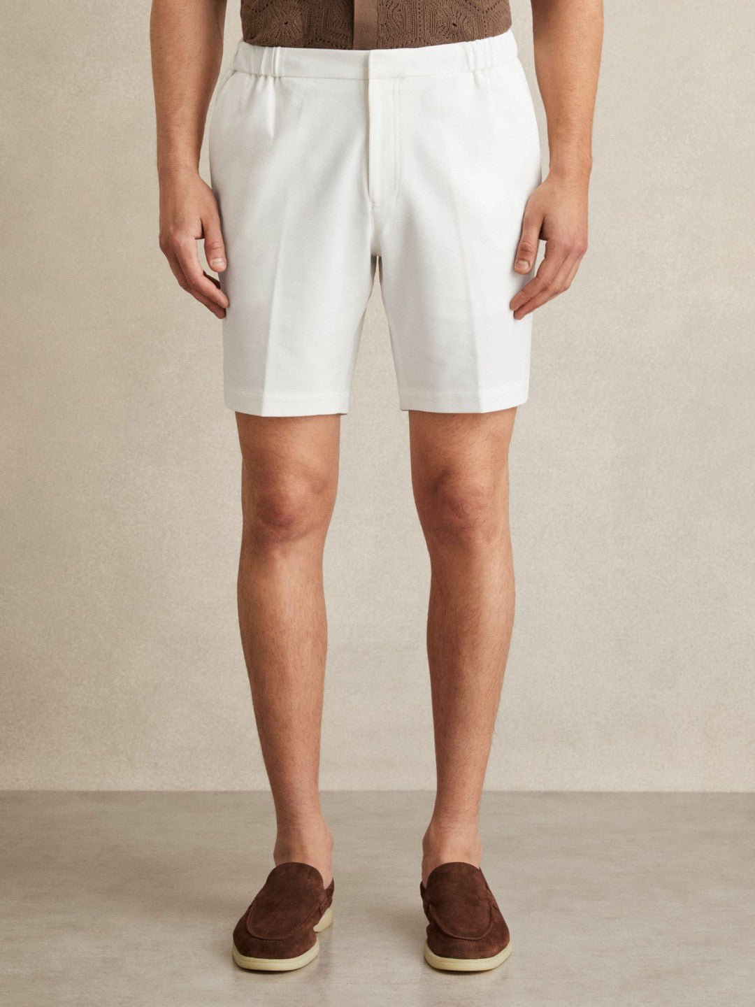 Drawstring Chino Shorts in White | Reiss Men Premium