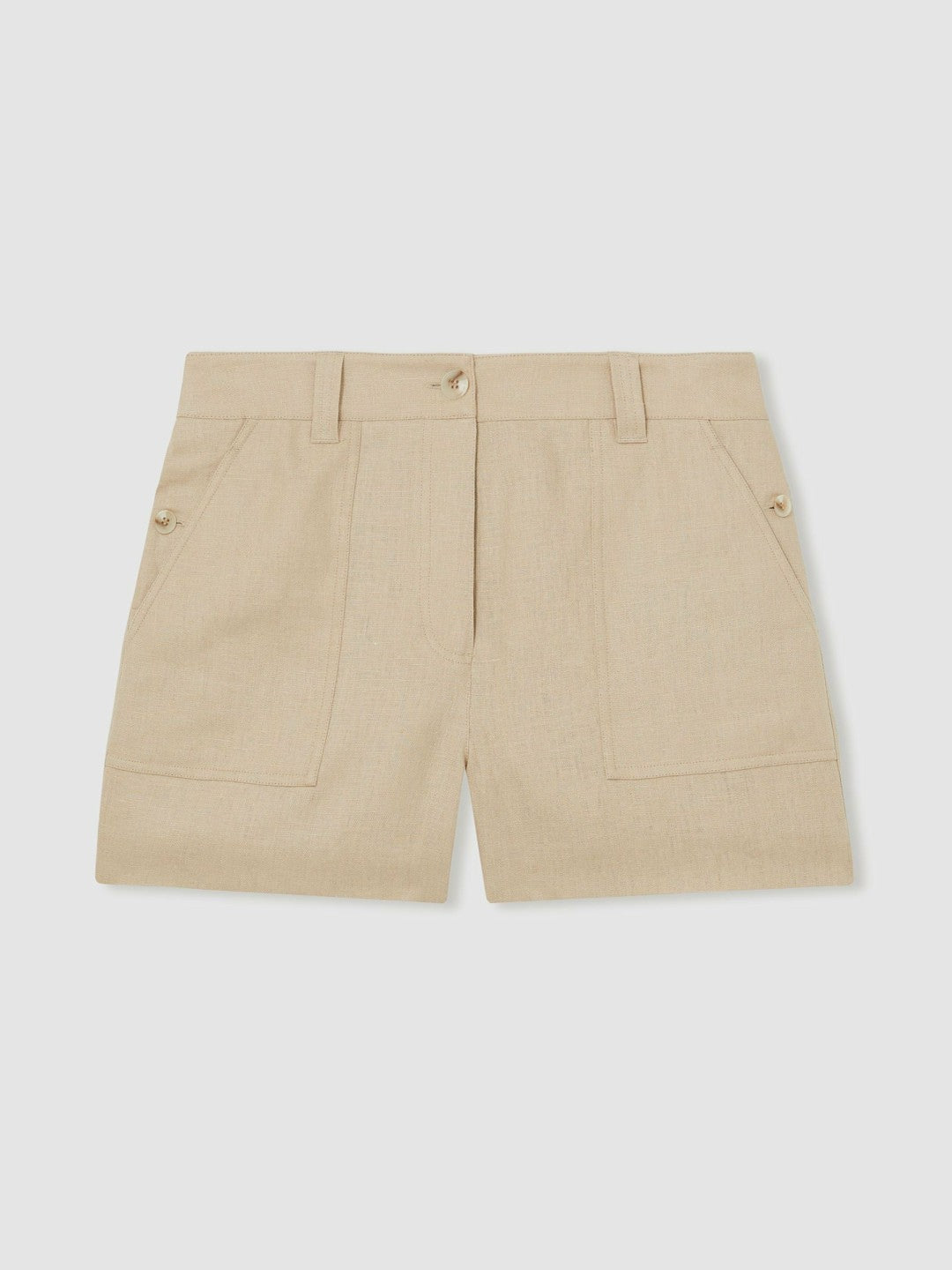 Linen Shorts in Neutral | Reiss Women Trending