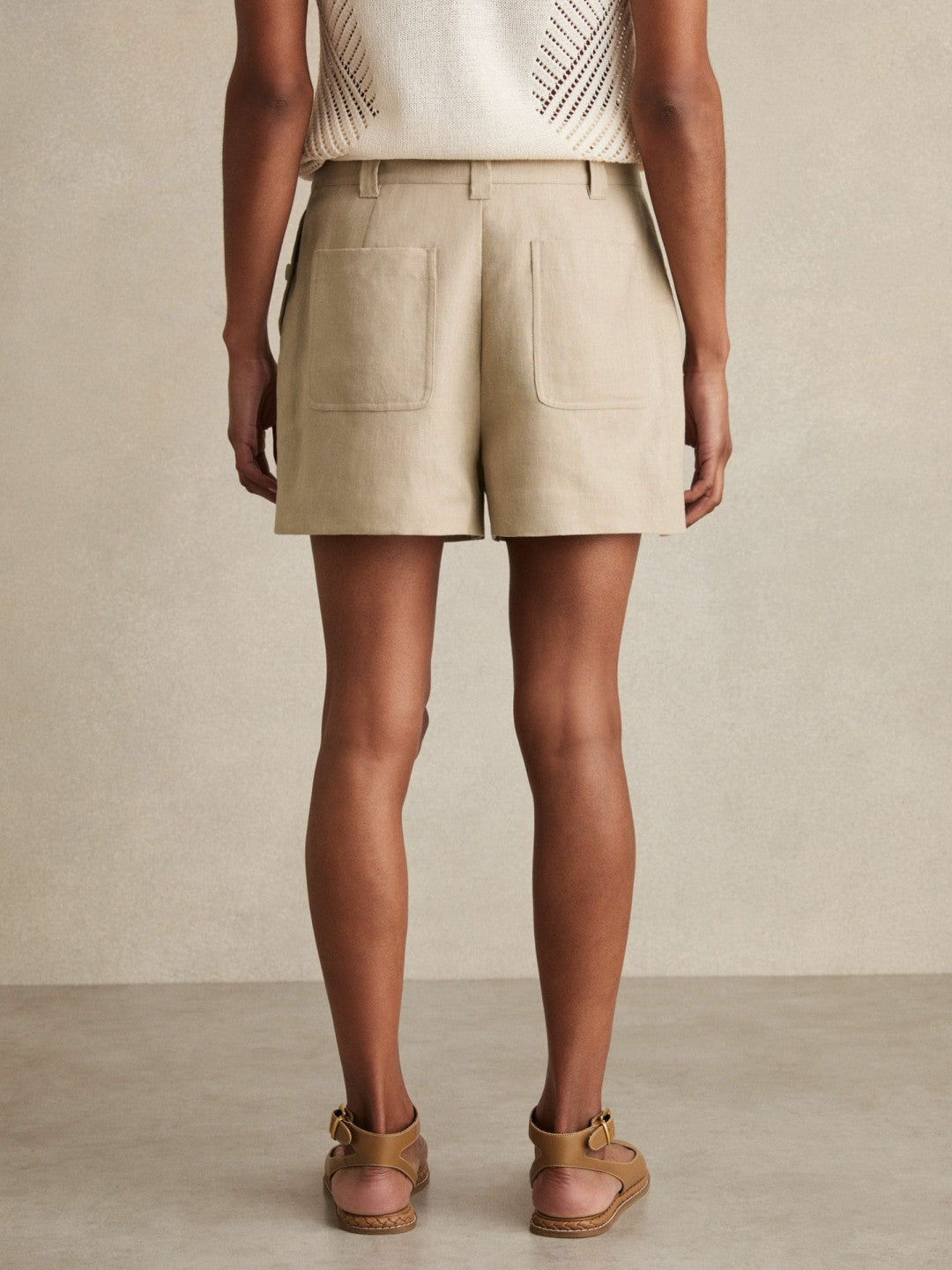 Linen Shorts in Neutral | Reiss Women Trending