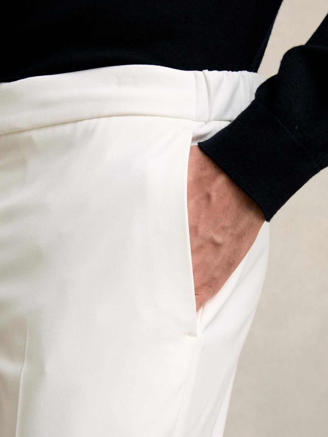 Slim-Fit Internal-Drawstring Trousers in White | Reiss Men Premium