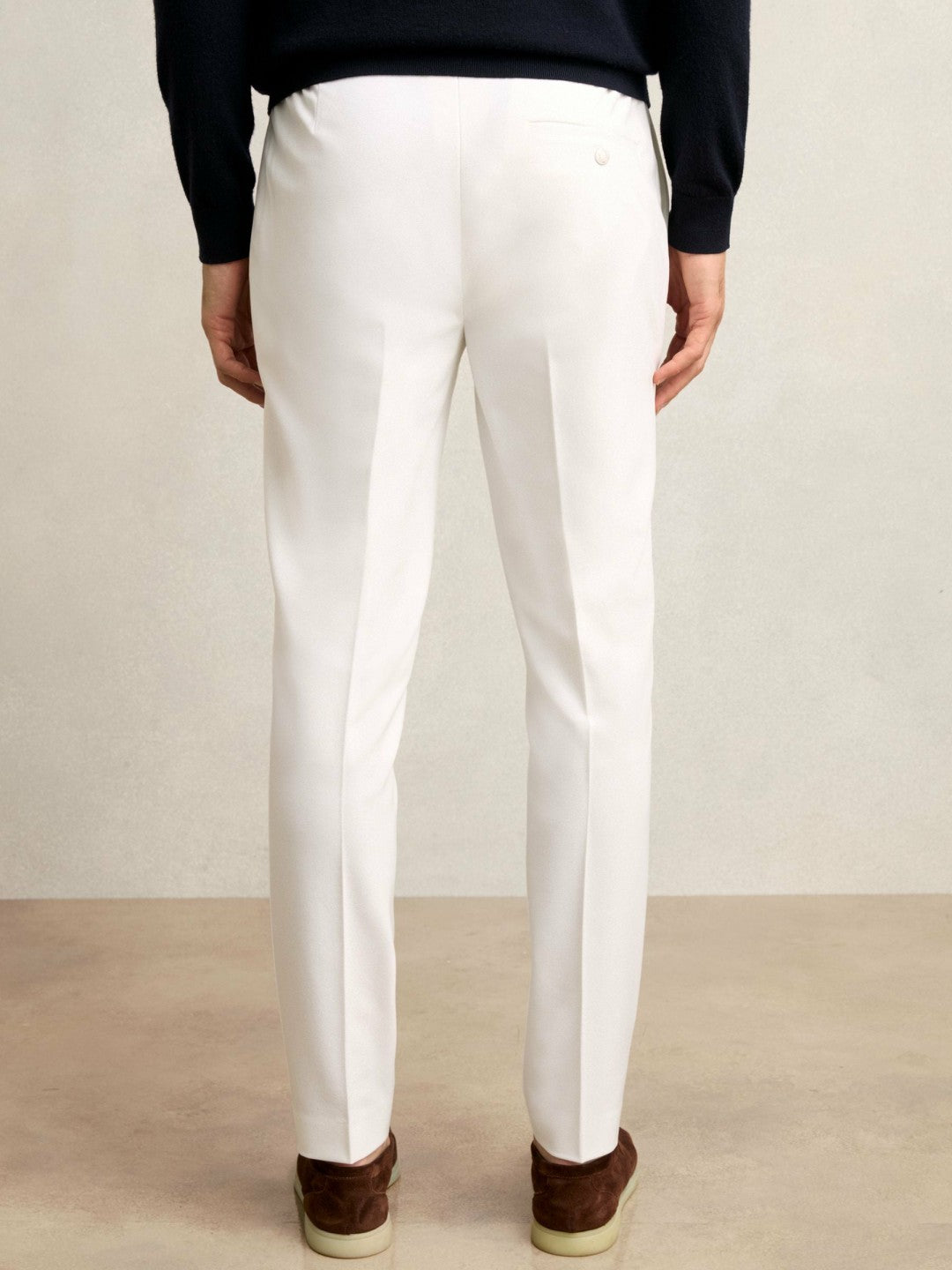 Slim-Fit Internal-Drawstring Trousers in White | Reiss Men Premium