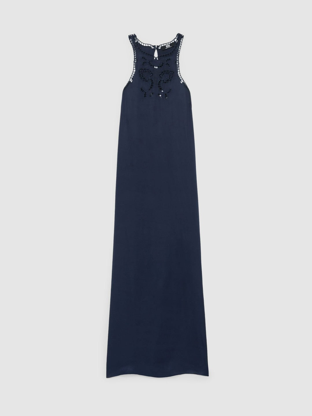 Satin Cut-Out Slip Dress in Navy | Reiss Women Premium