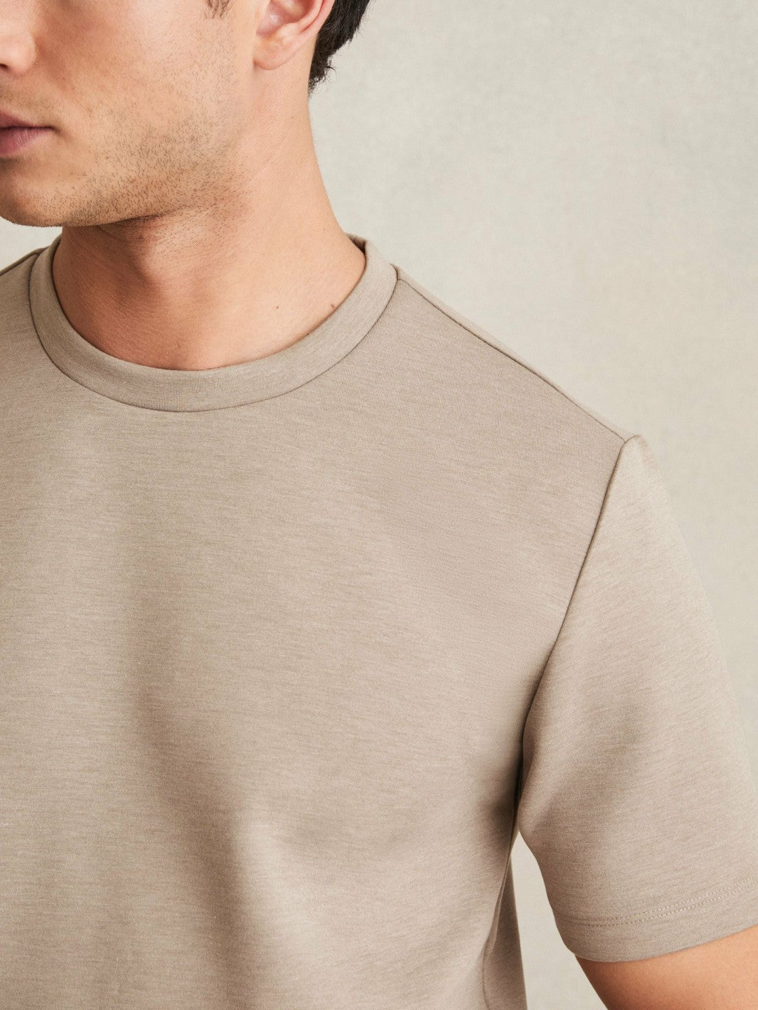 Interlock Jersey Crew Neck T-Shirt in Taupe Brown | Reiss Men Popular