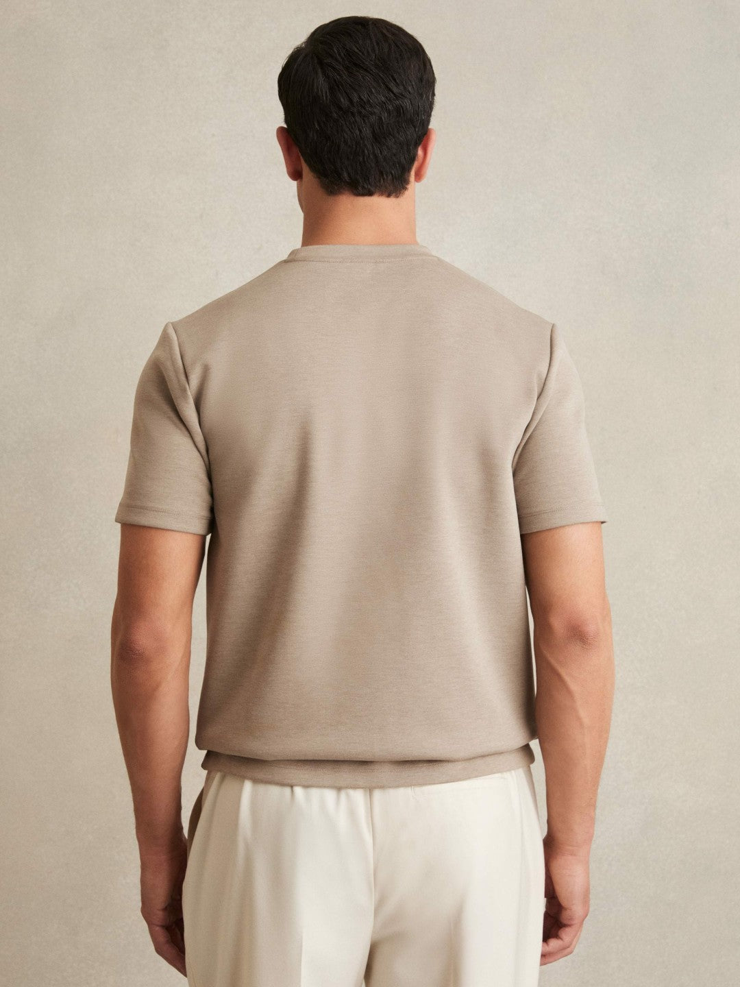 Interlock Jersey Crew Neck T-Shirt in Taupe Brown | Reiss Men Popular