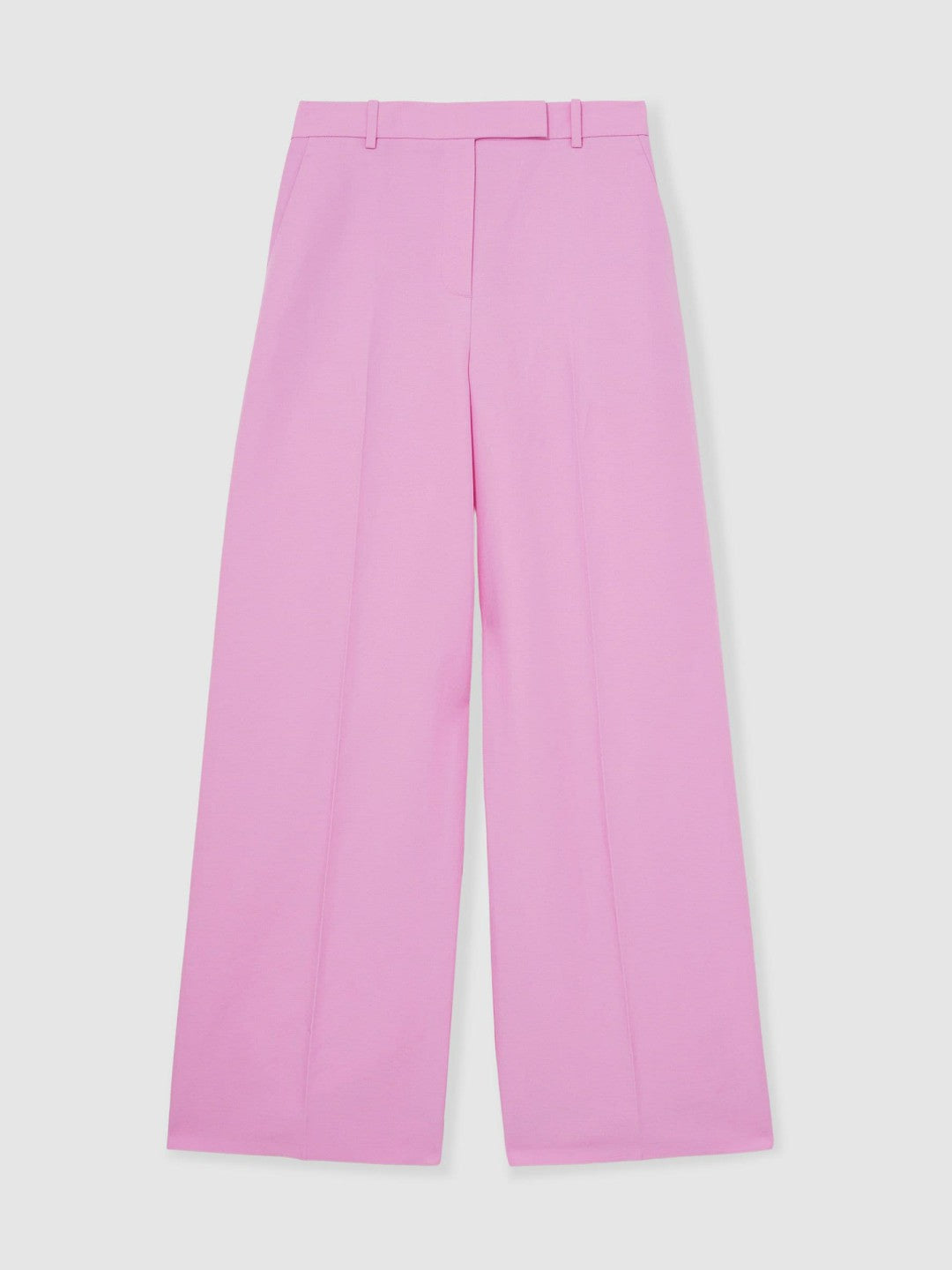 Wide-Leg Trousers With Linen in Pink | Reiss Women Trending