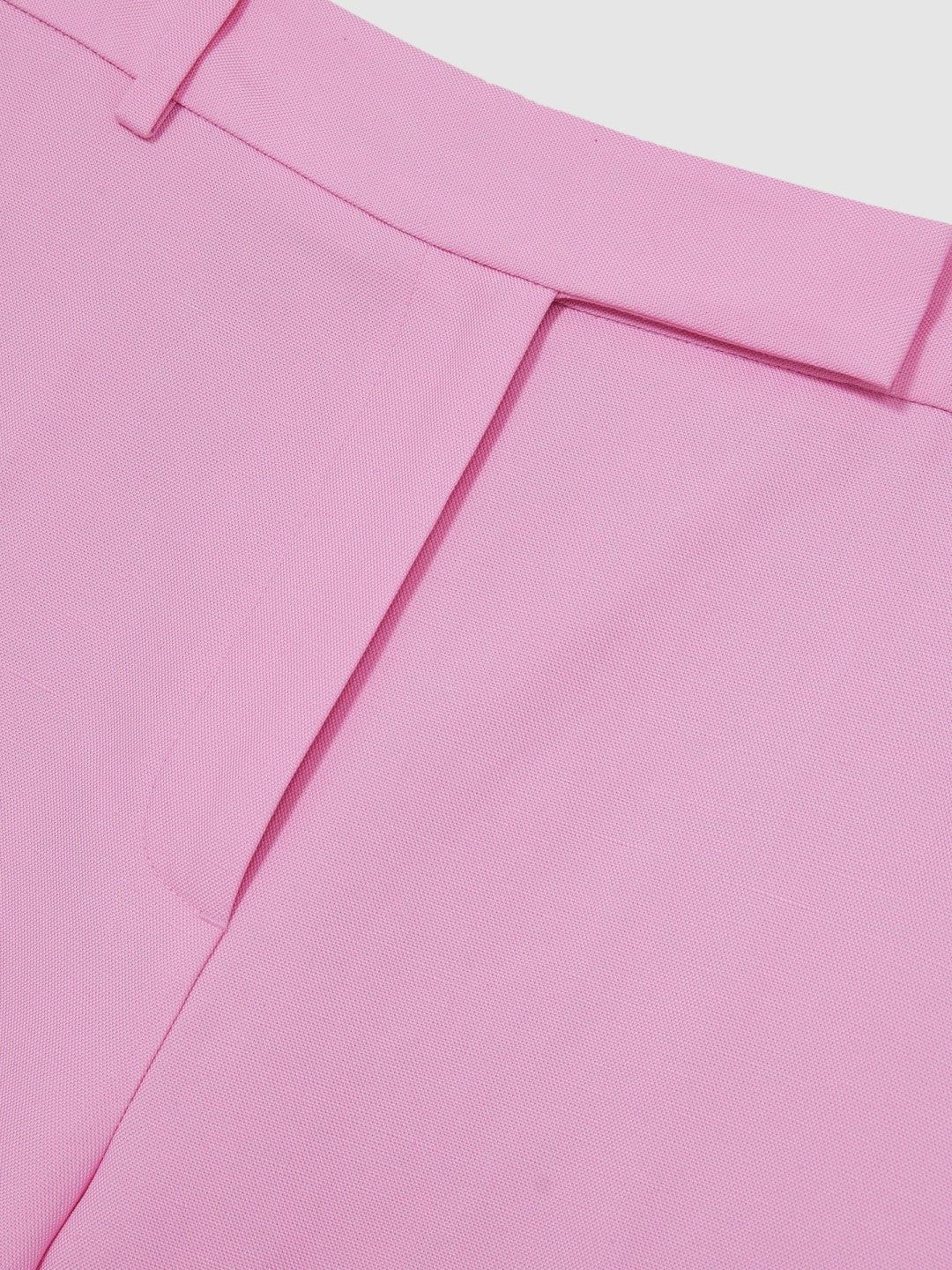 Wide-Leg Trousers With Linen in Pink | Reiss Women Trending