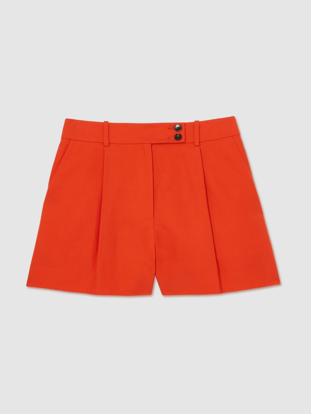 Tailored Shorts With Linen in Orange | Reiss Women Popular