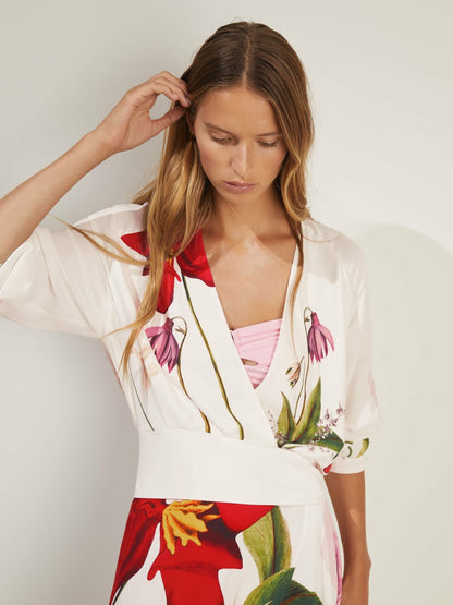 | NYBG Floral-Print Maxi Dress in Ivory | Reiss Women Popular