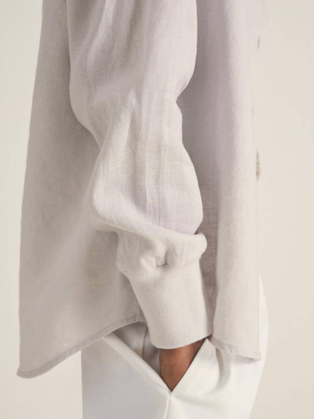 | Les 100 Ciels Linen Shirt in Soft Grey | Reiss Women Recommended