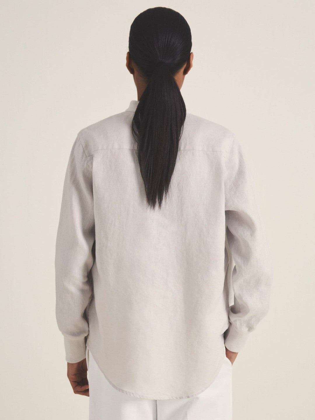 | Les 100 Ciels Linen Shirt in Soft Grey | Reiss Women Recommended