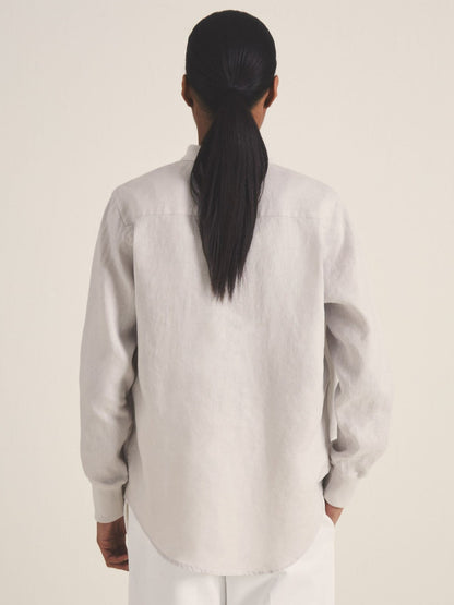 | Les 100 Ciels Linen Shirt in Soft Grey | Reiss Women Recommended