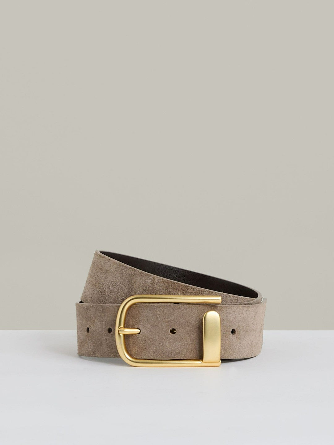 Leather Half Keeper Belt in Grey | Reiss Women Premium
