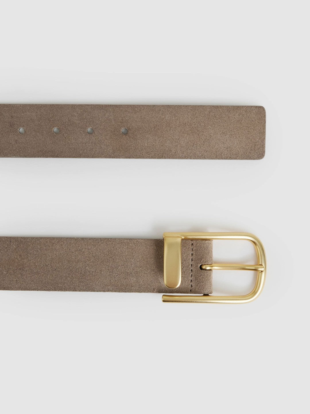 Leather Half Keeper Belt in Grey | Reiss Women Premium