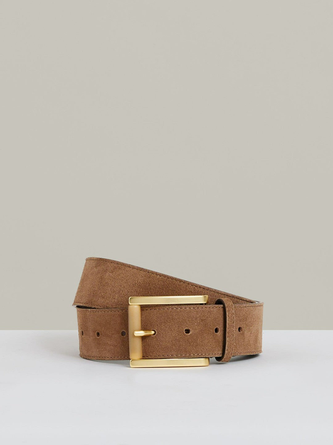 Suede Square Roller Buckle Belt in Tan | Reiss Women New
