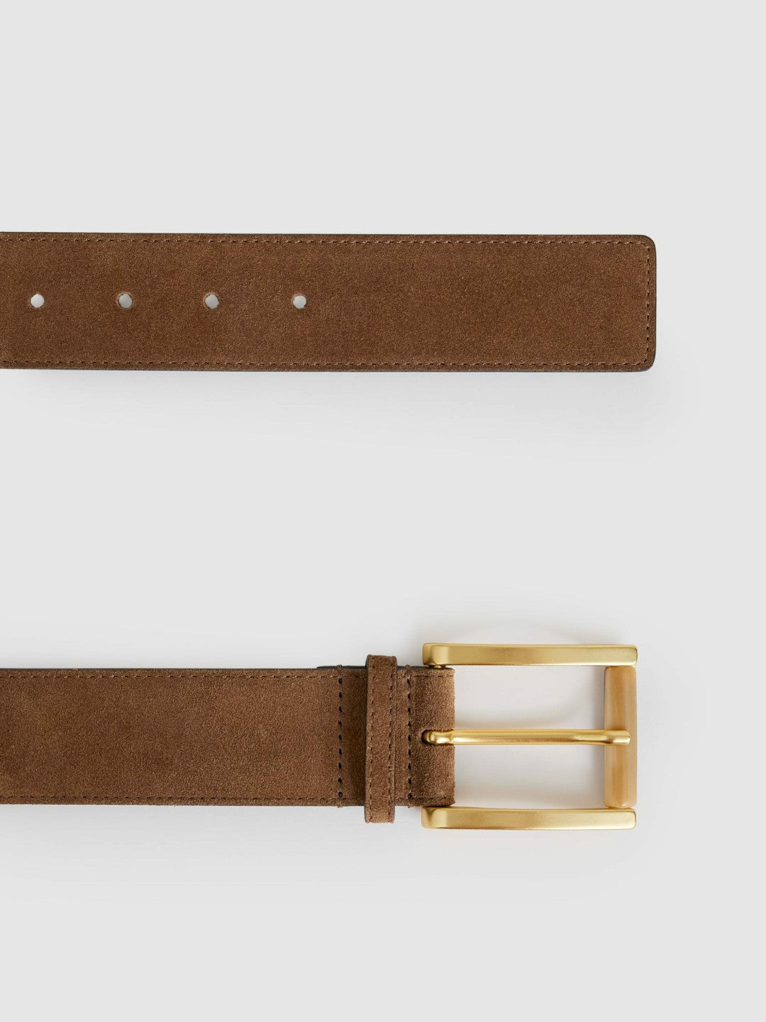 Suede Square Roller Buckle Belt in Tan | Reiss Women New