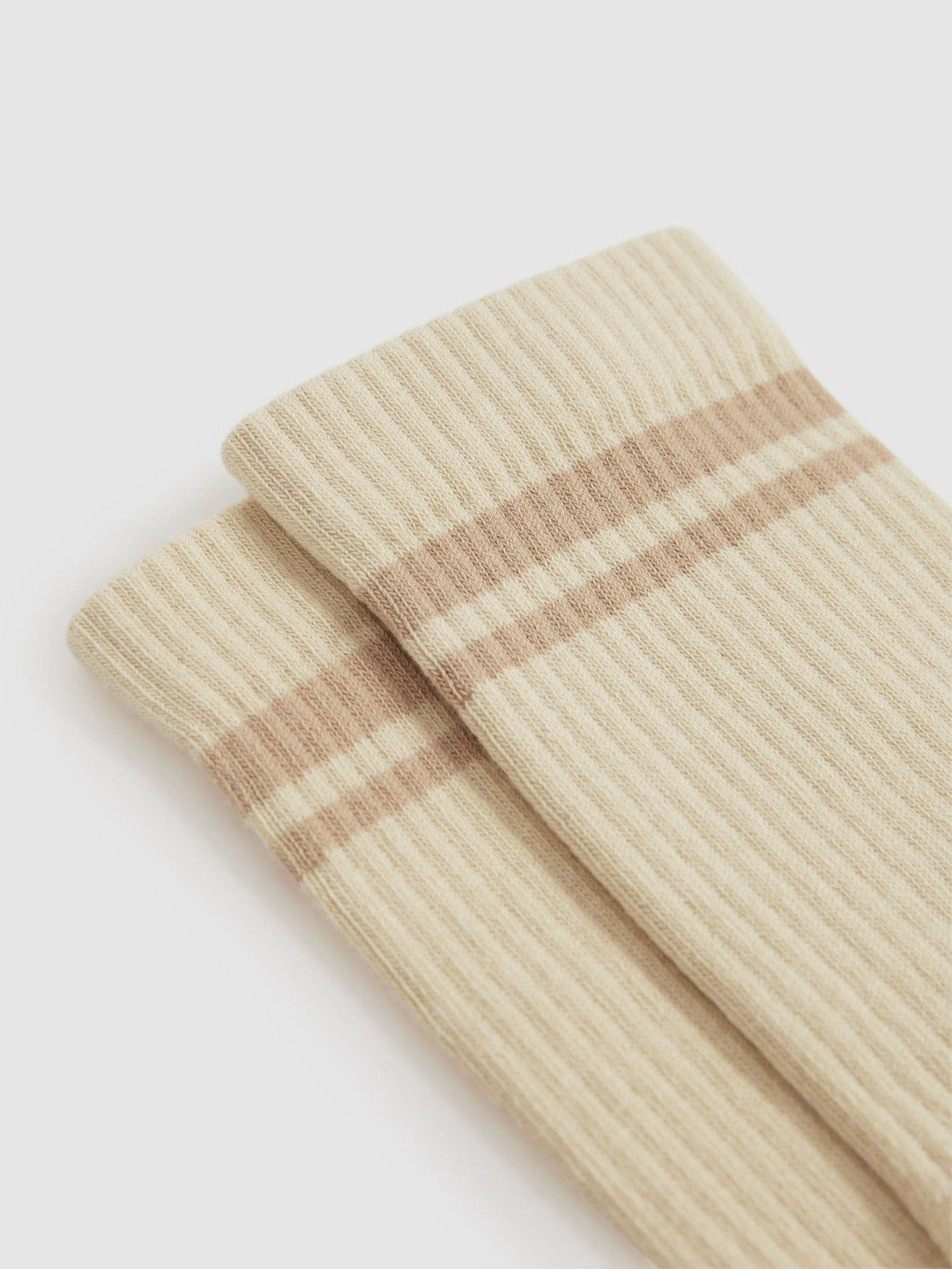 Cotton-Blend Striped Crew Socks in Cream | Reiss Women Popular